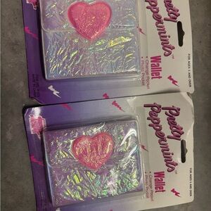 Pretty Peppermints Iridescent Wallet with Pink Heart